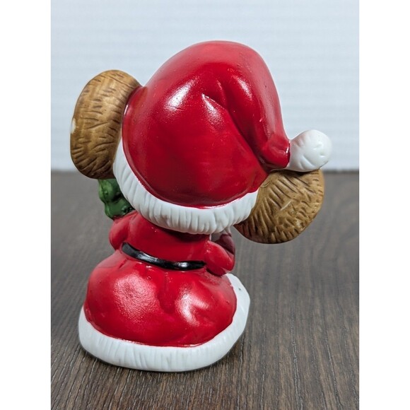 VTG HOMCO Christmas Santa Mice Ceramic Figurines SET OF 3 #5405 Present Bag Tree - Picture 8 of 14